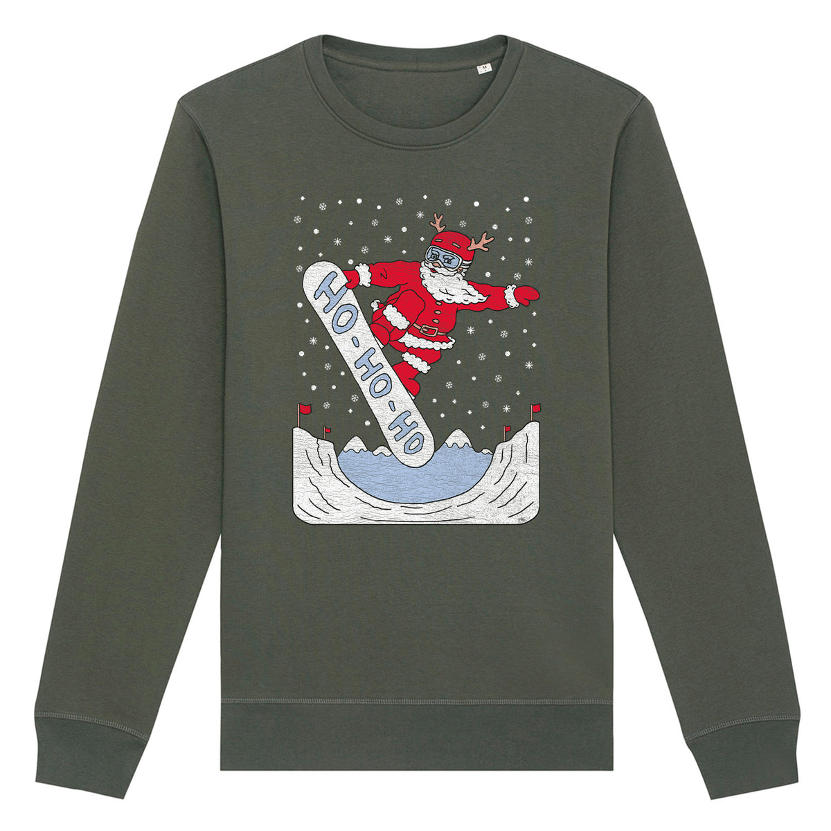 Ho Ho Ho Snowboarding Christmas | Vintage Rocker Sweatshirt