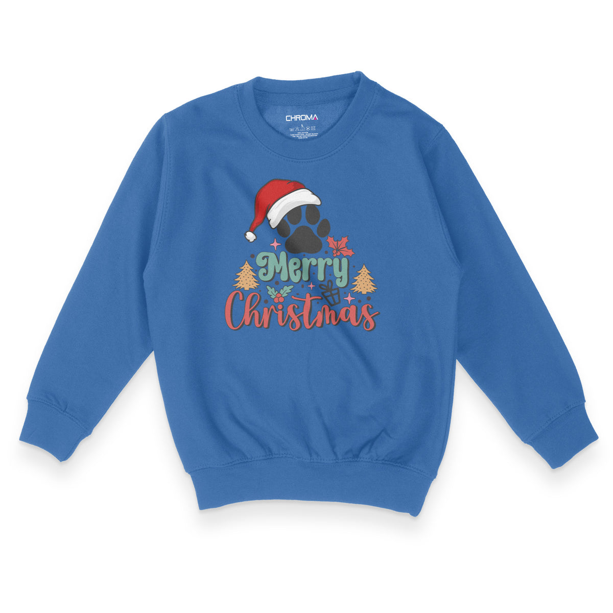 Merry Christmas Cute Dog Lover | Kid's Christmas Sweatshirt Chroma Clothing