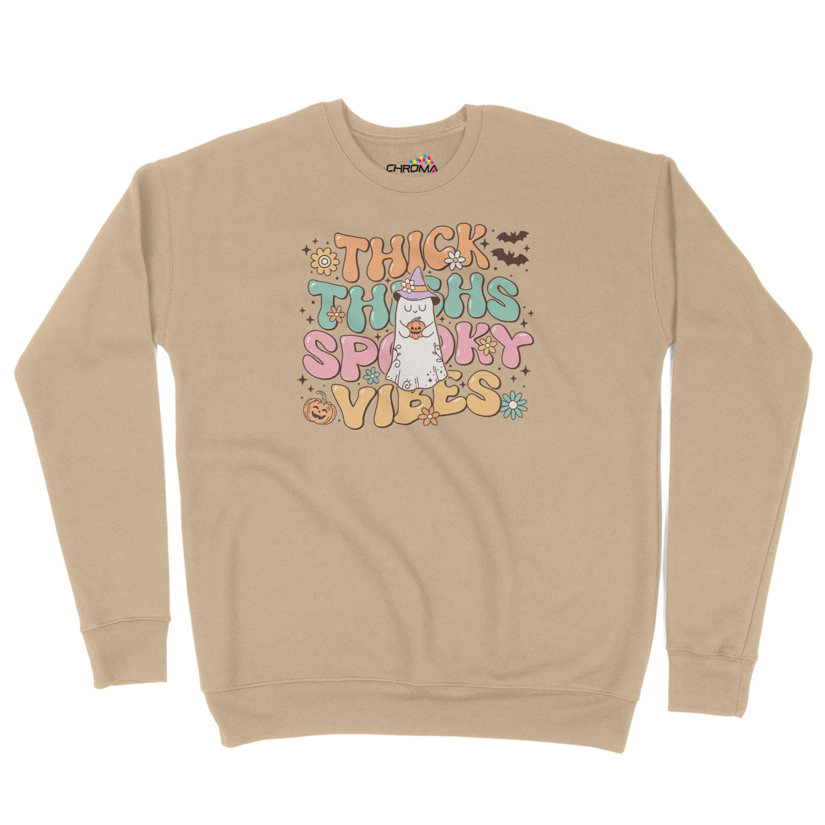 Thick Thighs Spooky Vibes | Unisex Adult Sweatshirt | Premium Halloween Clothing-Adult Sweatshirt-Chroma Clothing