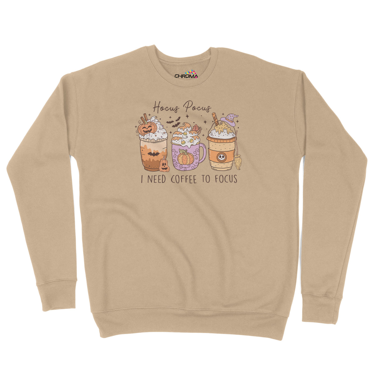 Hocus Pocus I Need Coffee | Unisex Adult Sweatshirt | Premium Hallowee Chroma Clothing