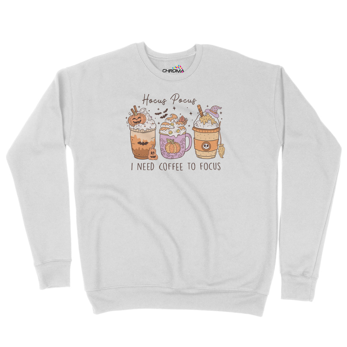 Hocus Pocus I Need Coffee | Unisex Adult Sweatshirt | Premium Hallowee Chroma Clothing