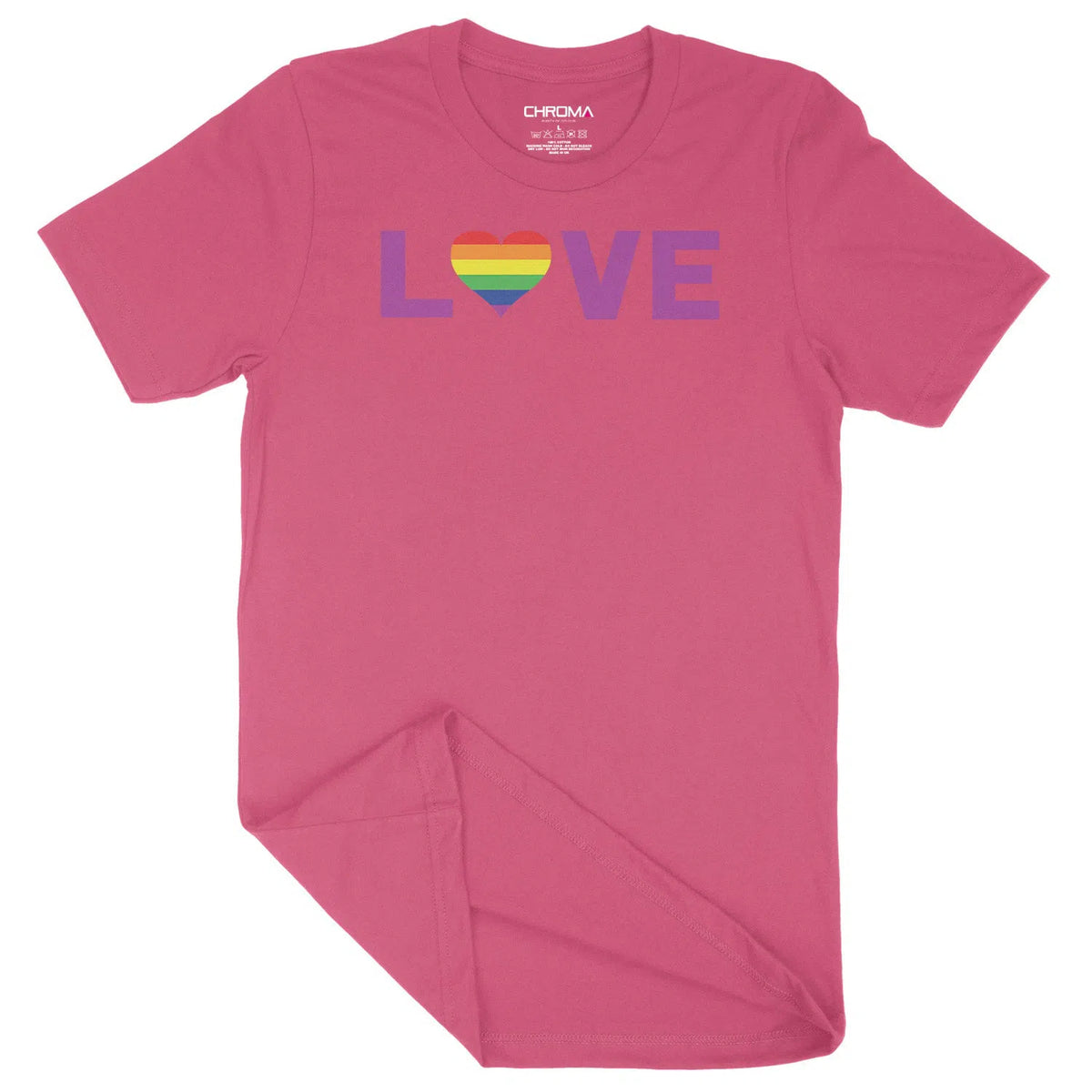 LOVE Heart Rainbow LGBTQ | Unisex Adult T-Shirt Chroma Clothing