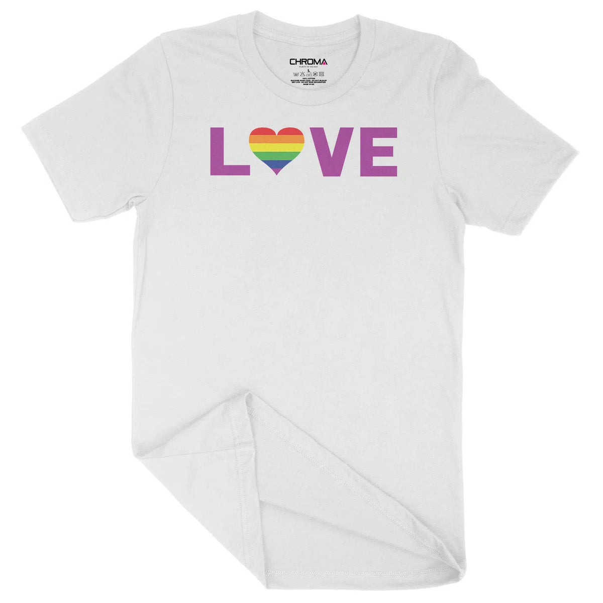LOVE Heart Rainbow LGBTQ | Unisex Adult T-Shirt Chroma Clothing