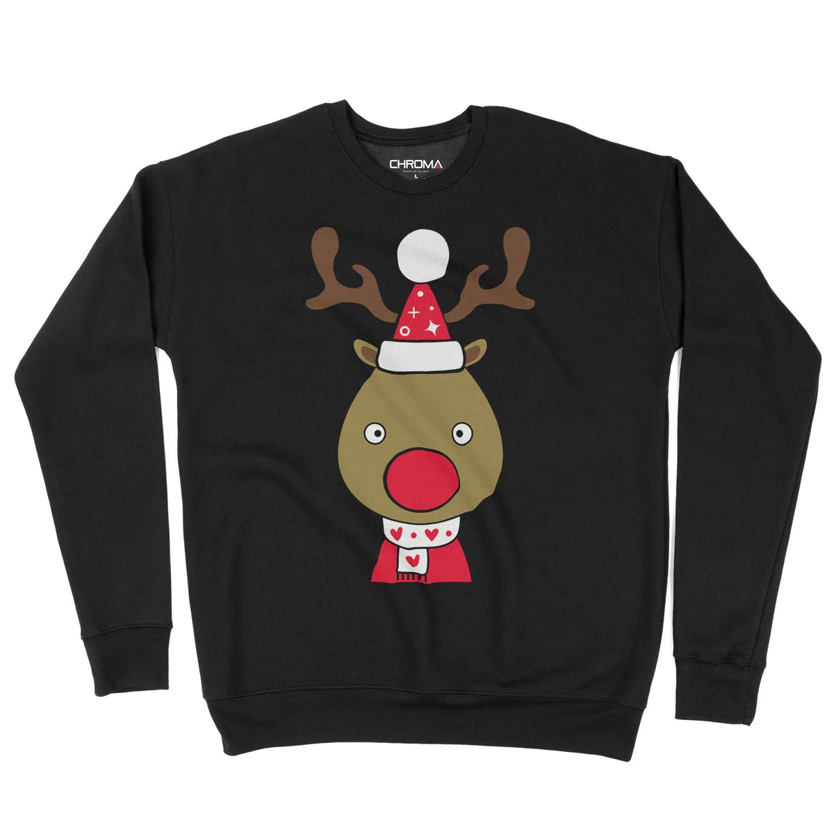 Rudolph Reindeer Cartoon | Unisex Christmas Sweater Chroma Clothing