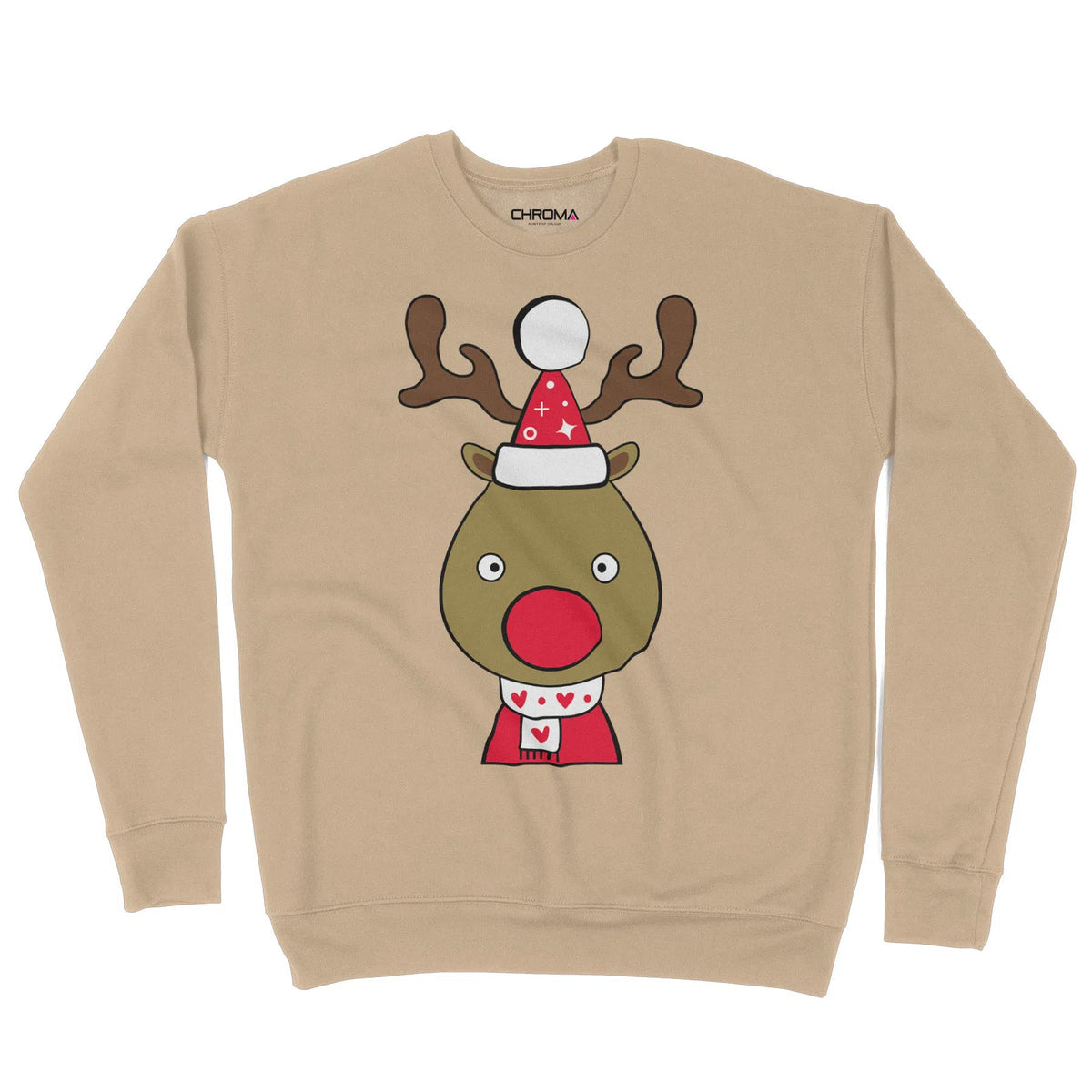 Rudolph Reindeer Cartoon | Unisex Christmas Sweater Chroma Clothing