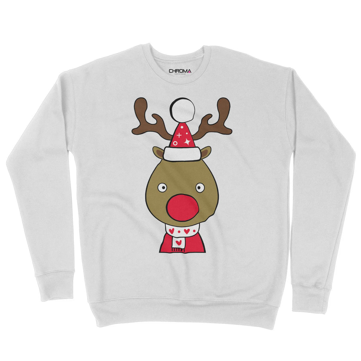 Rudolph Reindeer Cartoon | Unisex Christmas Sweater Chroma Clothing