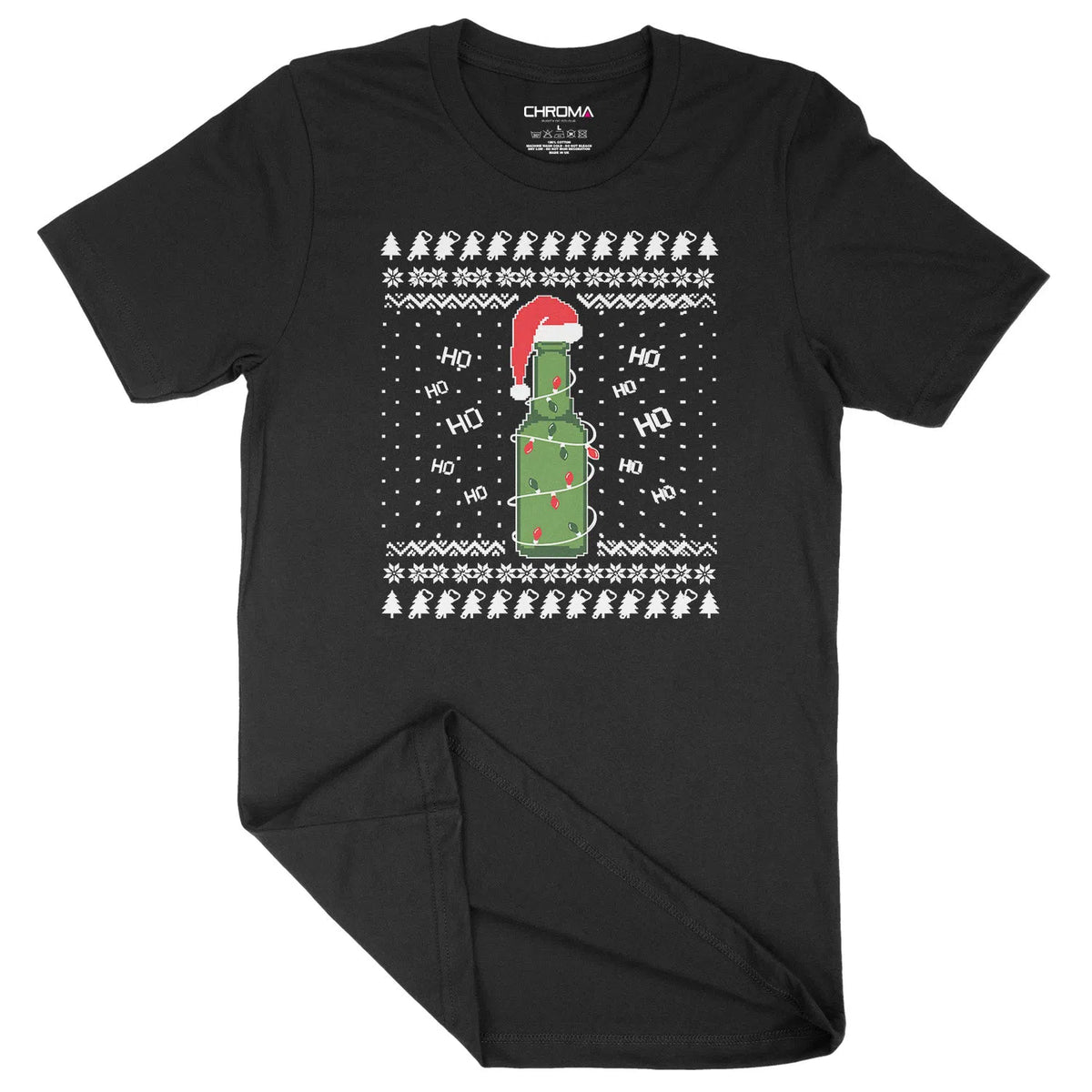 Festive Beer Bottle | Unisex Christmas T-Shirt Chroma Clothing