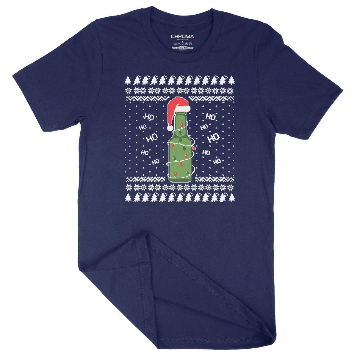 Festive Beer Bottle | Unisex Christmas T-Shirt Chroma Clothing