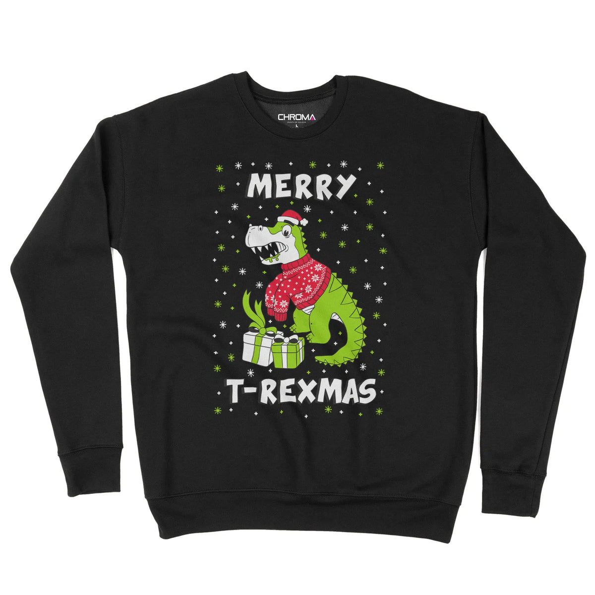 Merry T-Rexmas Dinosaur Santa | Unisex Christmas Sweater Chroma Clothing