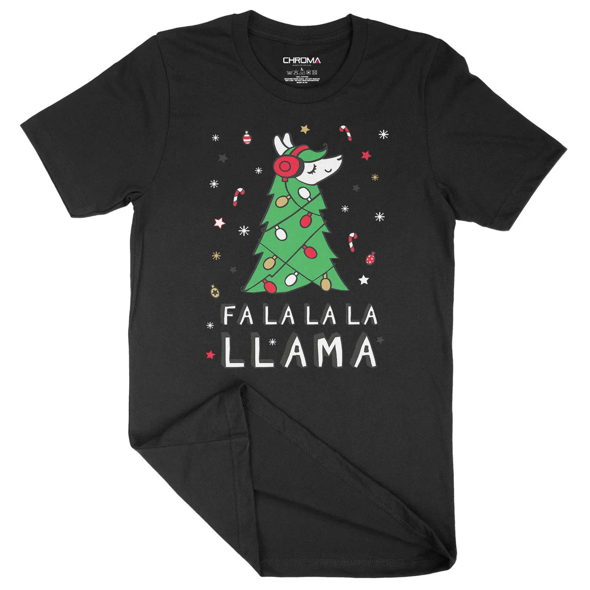 Llama Christmas Tree | Unisex Christmas T-Shirt Chroma Clothing