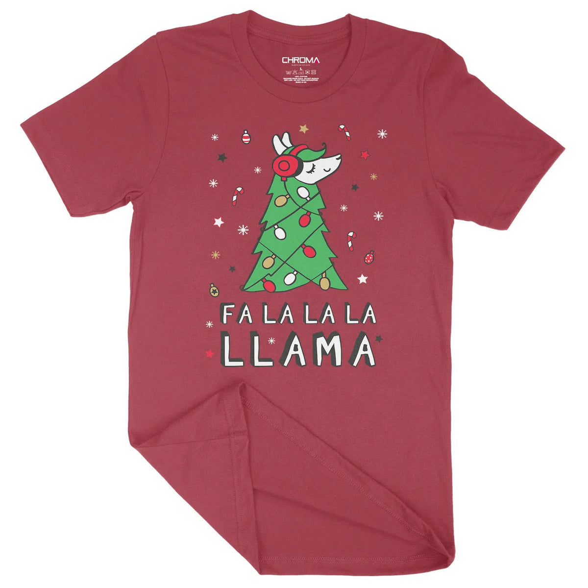 Llama Christmas Tree | Unisex Christmas T-Shirt Chroma Clothing
