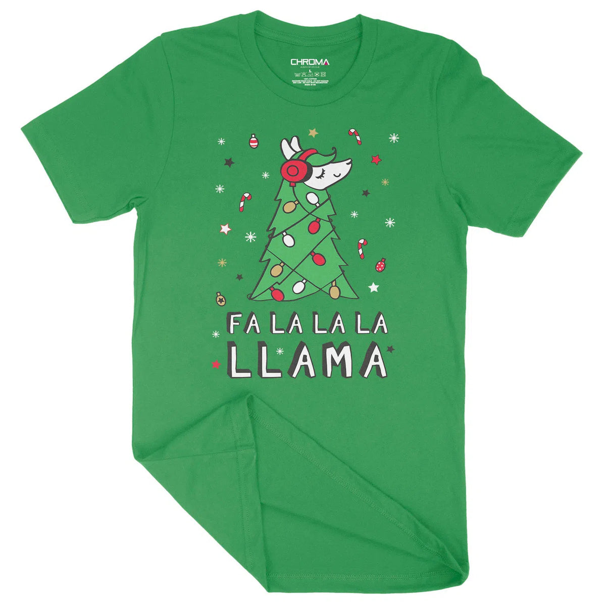 Llama Christmas Tree | Unisex Christmas T-Shirt Chroma Clothing