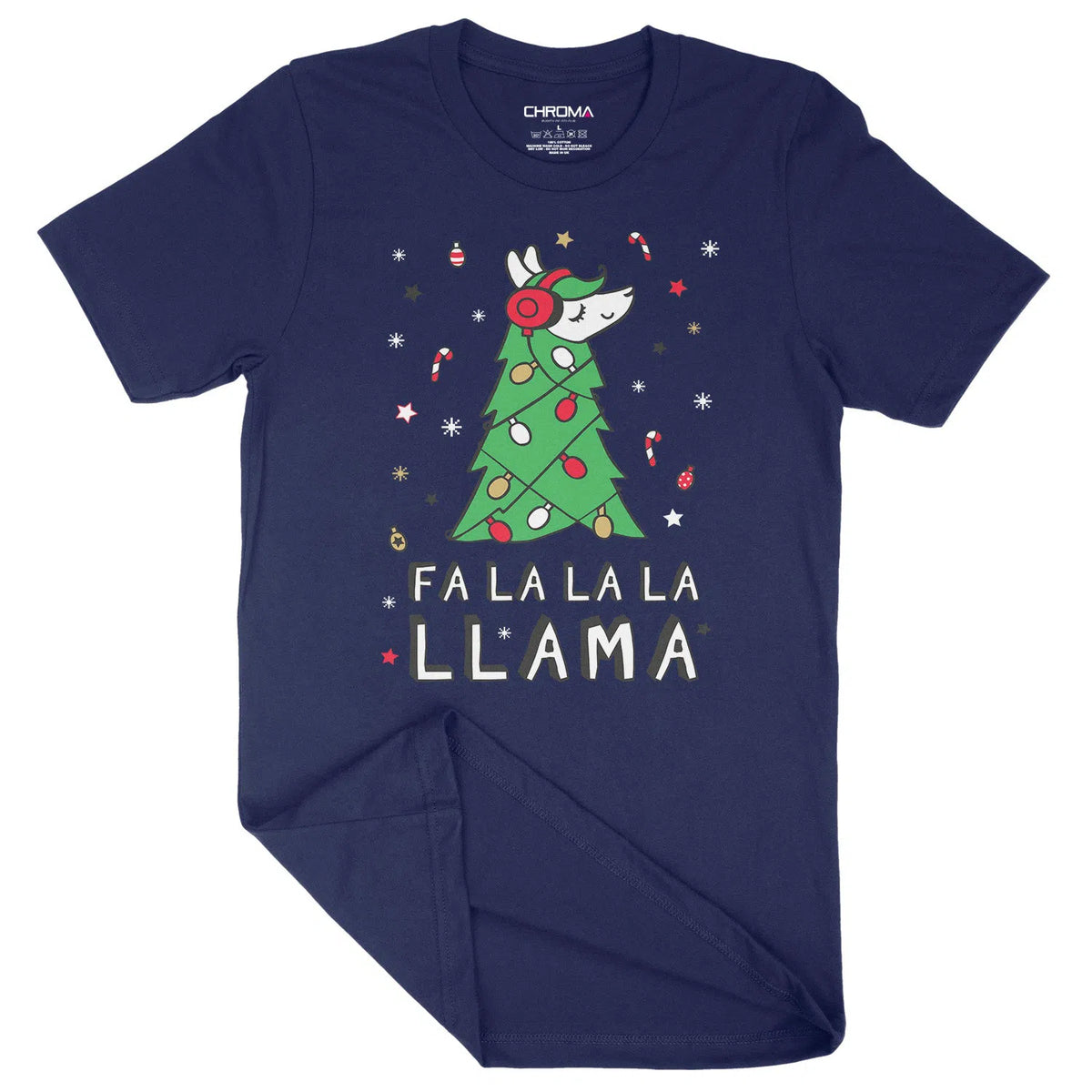 Llama Christmas Tree | Unisex Christmas T-Shirt Chroma Clothing