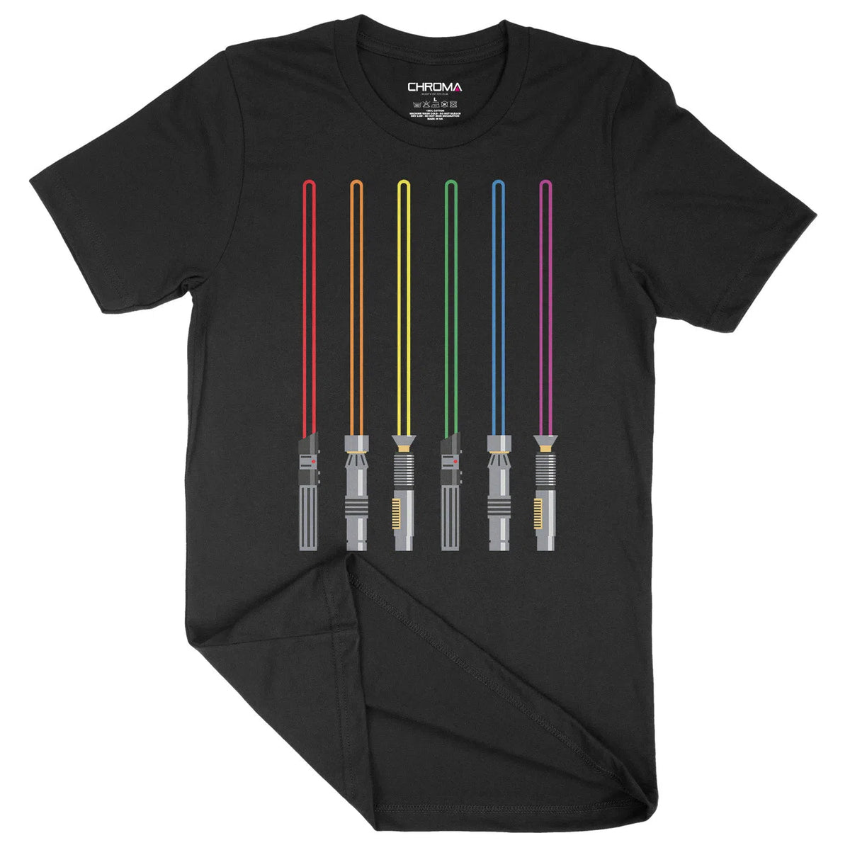 Rainbow Lightsaber LGBTQ | Unisex Adult T-Shirt Chroma Clothing