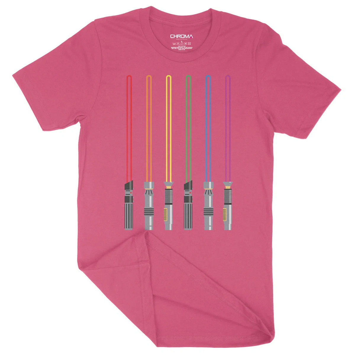 Rainbow Lightsaber LGBTQ | Unisex Adult T-Shirt Chroma Clothing