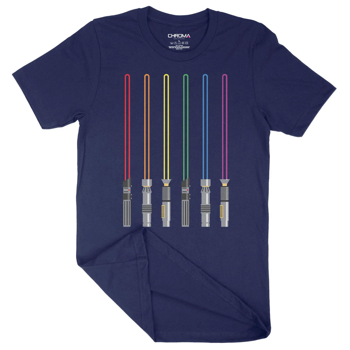 Rainbow Lightsaber LGBTQ | Unisex Adult T-Shirt Chroma Clothing
