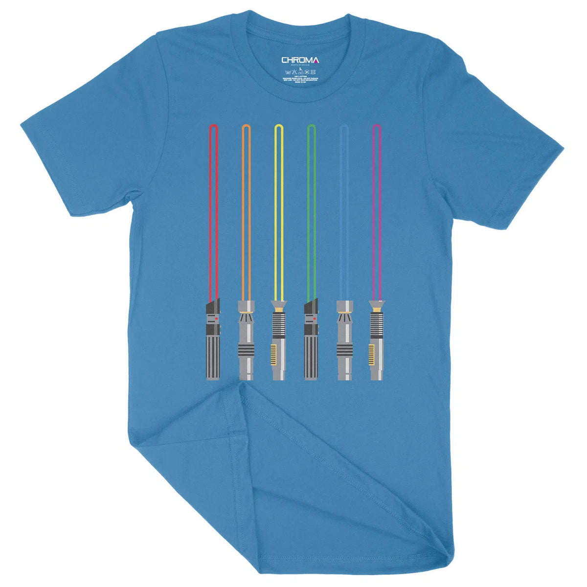 Rainbow Lightsaber LGBTQ | Unisex Adult T-Shirt Chroma Clothing