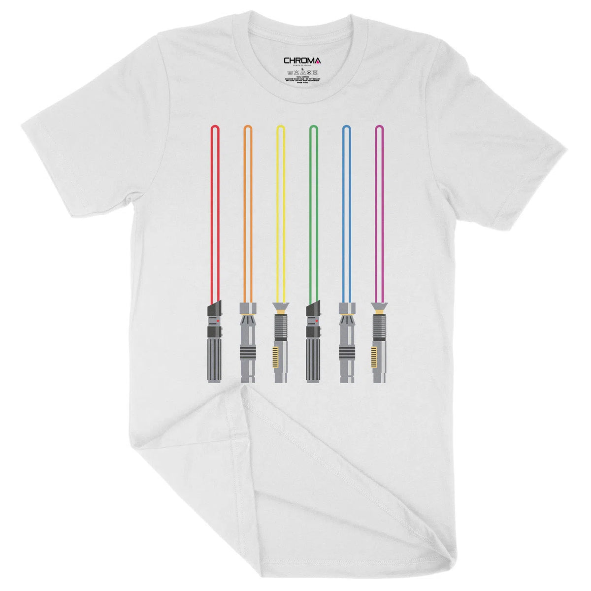 Rainbow Lightsaber LGBTQ | Unisex Adult T-Shirt Chroma Clothing