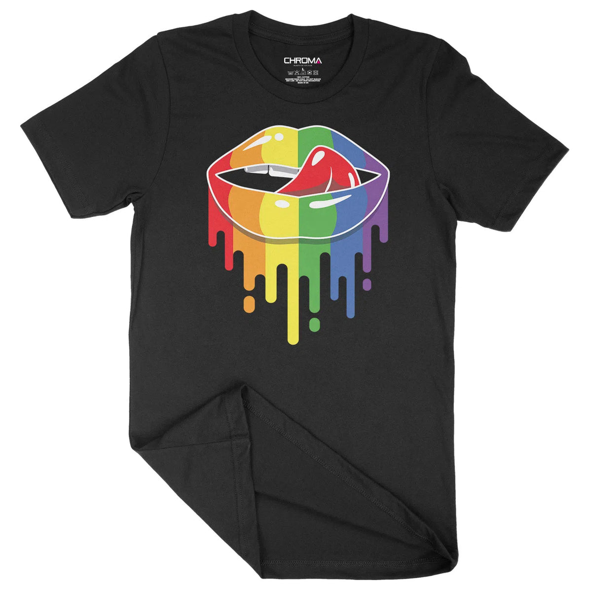 Rainbow Lips LGBTQ | Unisex Adult T-Shirt Chroma Clothing