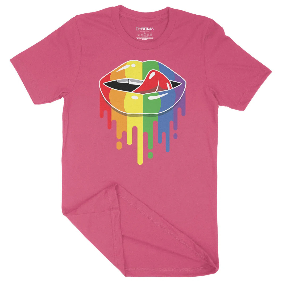 Rainbow Lips LGBTQ | Unisex Adult T-Shirt Chroma Clothing