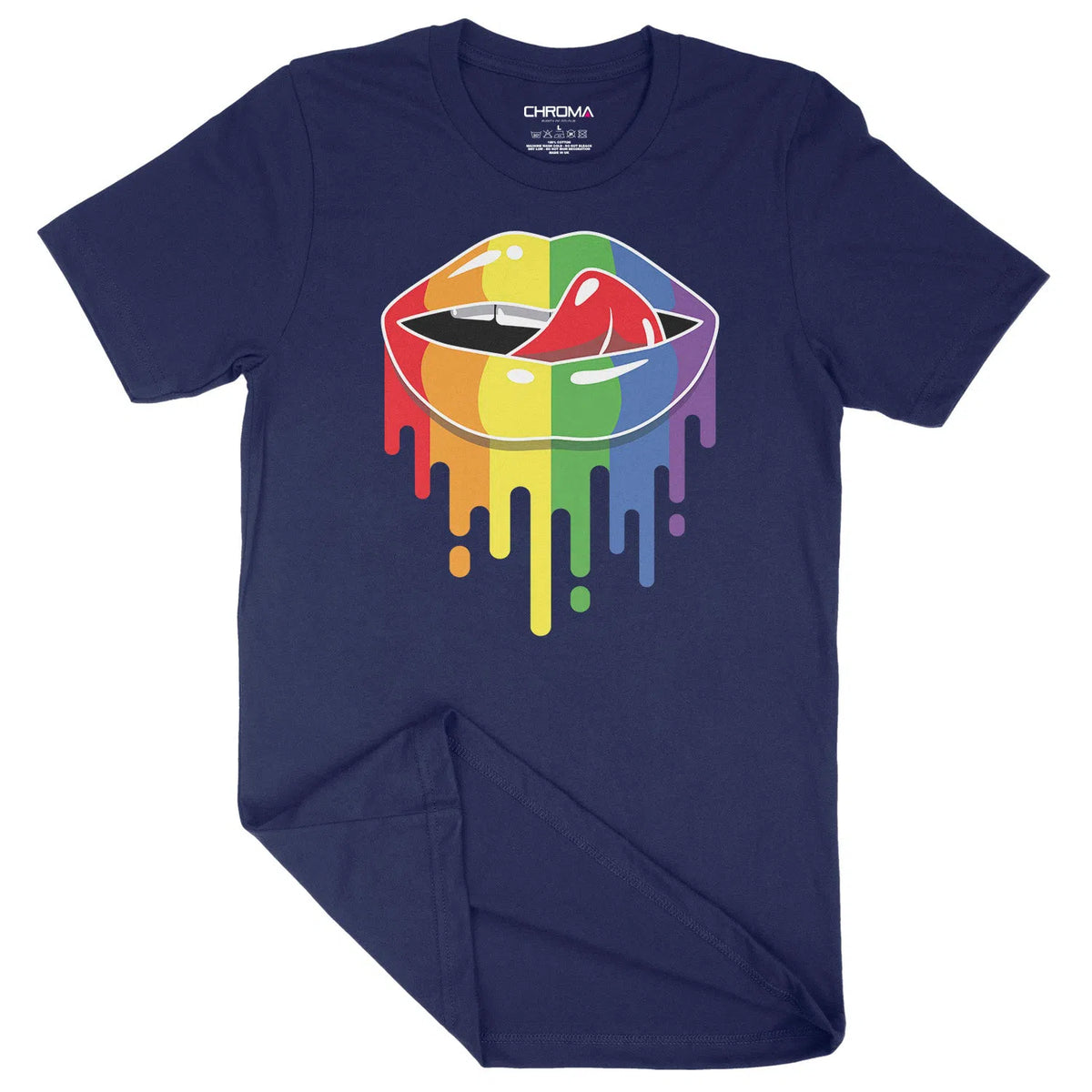 Rainbow Lips LGBTQ | Unisex Adult T-Shirt Chroma Clothing