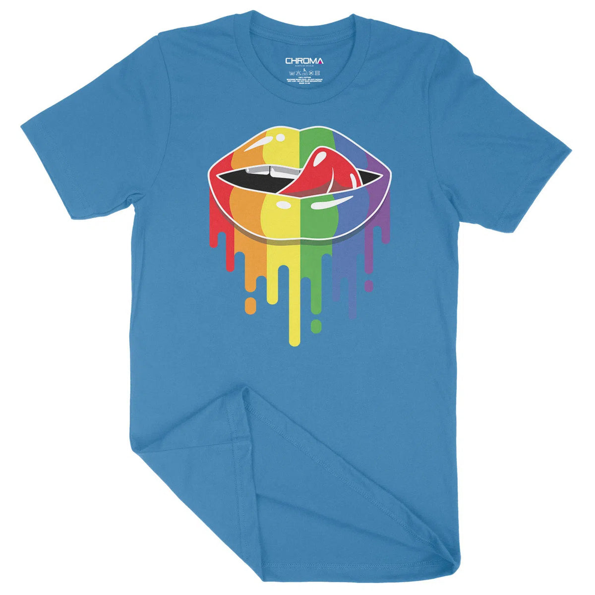 Rainbow Lips LGBTQ | Unisex Adult T-Shirt Chroma Clothing