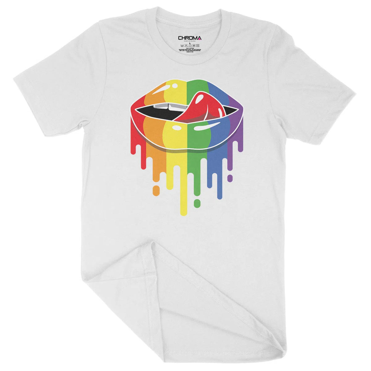 Rainbow Lips LGBTQ | Unisex Adult T-Shirt Chroma Clothing