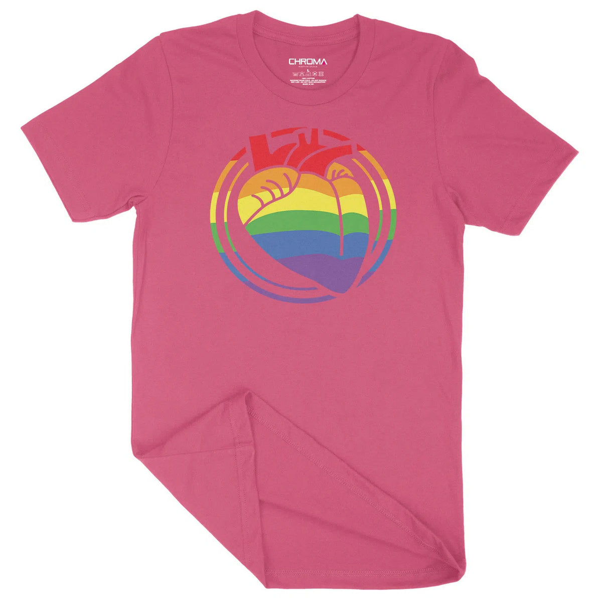 Beating Heart Rainbow LGBTQ | Unisex Adult T-Shirt Chroma Clothing