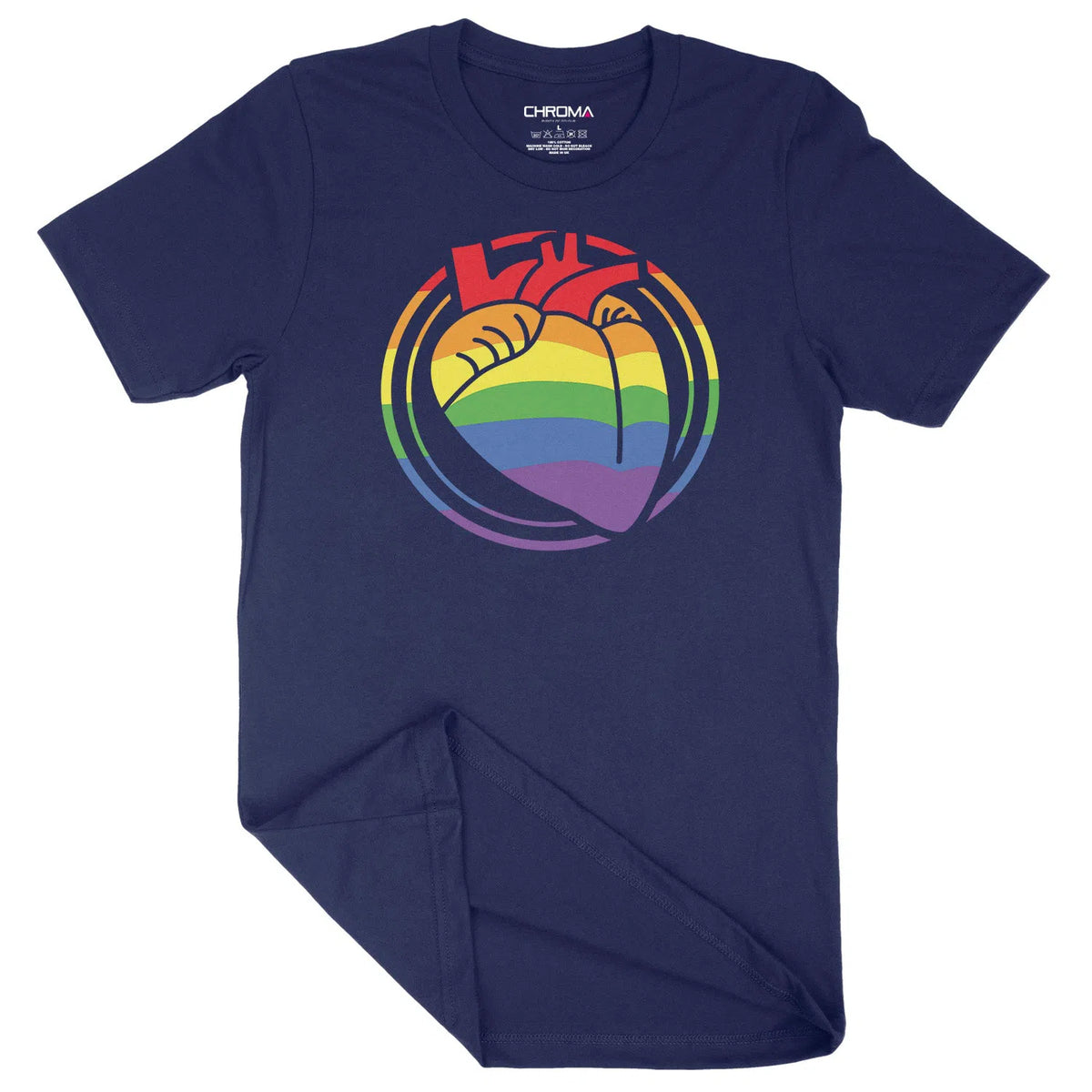 Beating Heart Rainbow LGBTQ | Unisex Adult T-Shirt Chroma Clothing
