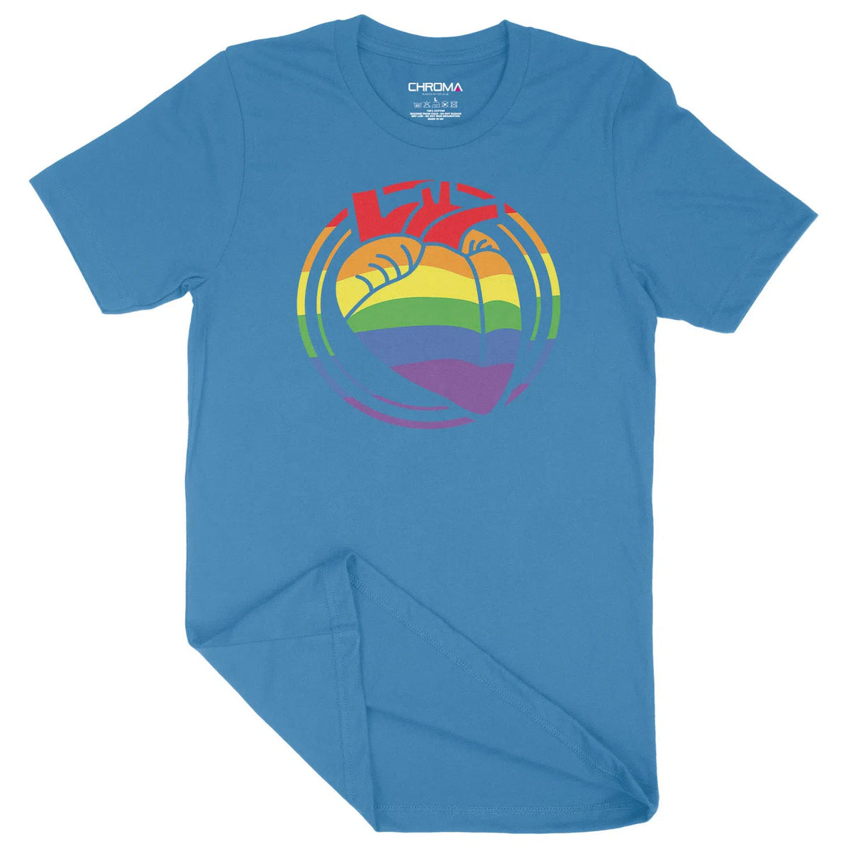 Beating Heart Rainbow LGBTQ | Unisex Adult T-Shirt Chroma Clothing