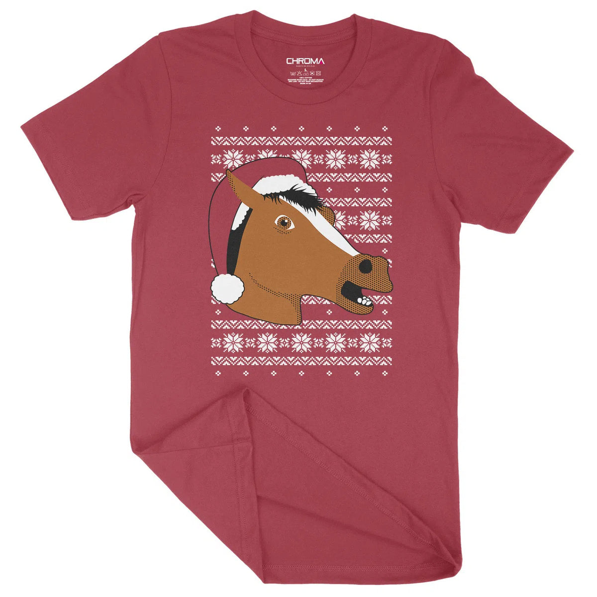 Festive Horse Head | Unisex Christmas T-Shirt Chroma Clothing