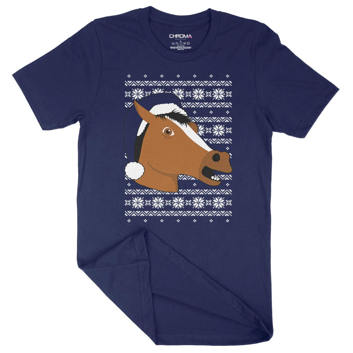 Festive Horse Head | Unisex Christmas T-Shirt Chroma Clothing