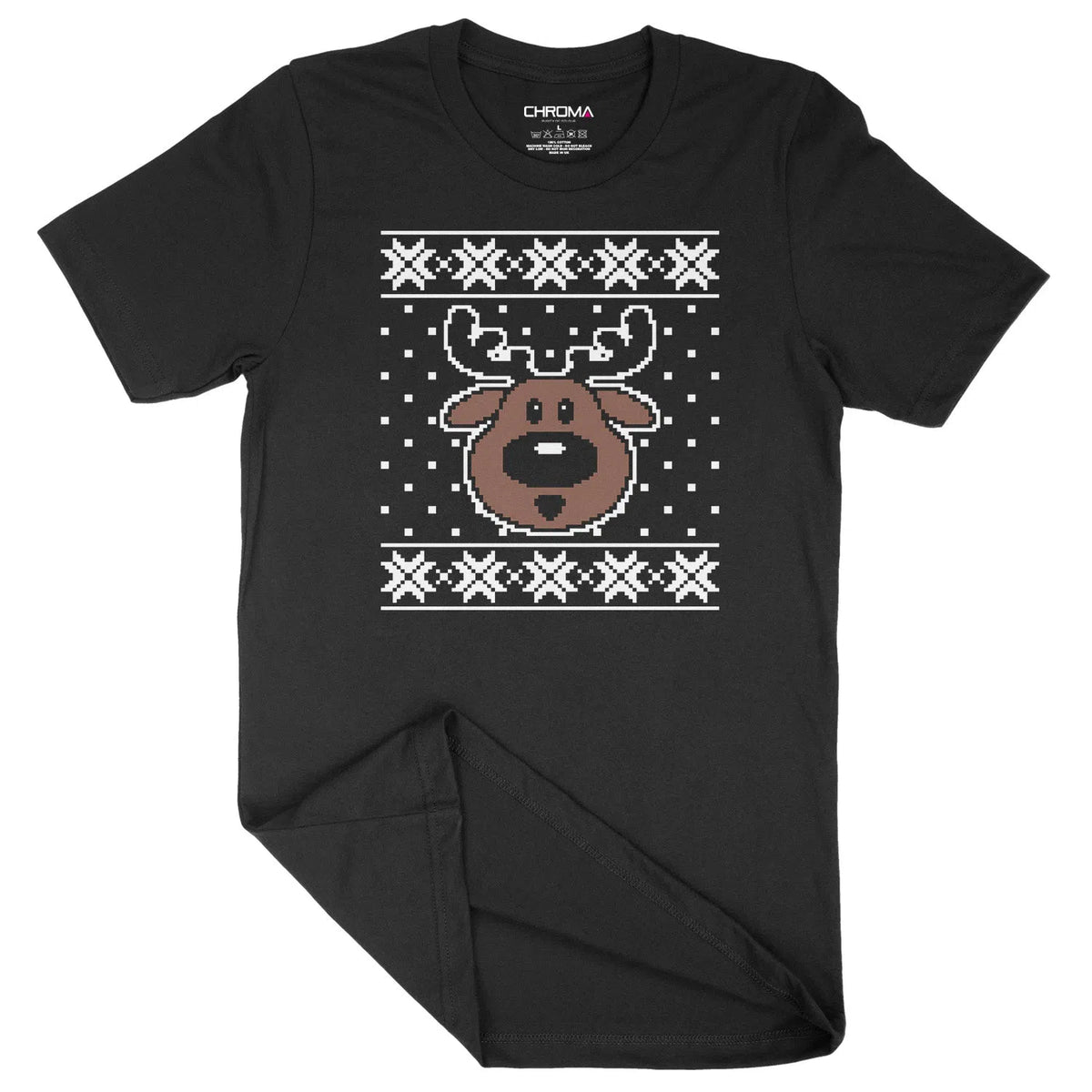 Rudolph Reindeer Festive Stitch | Unisex Christmas T-Shirt Chroma Clothing