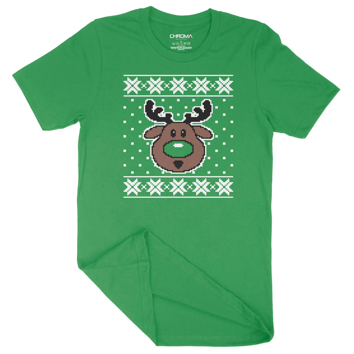 Rudolph Reindeer Festive Stitch | Unisex Christmas T-Shirt Chroma Clothing