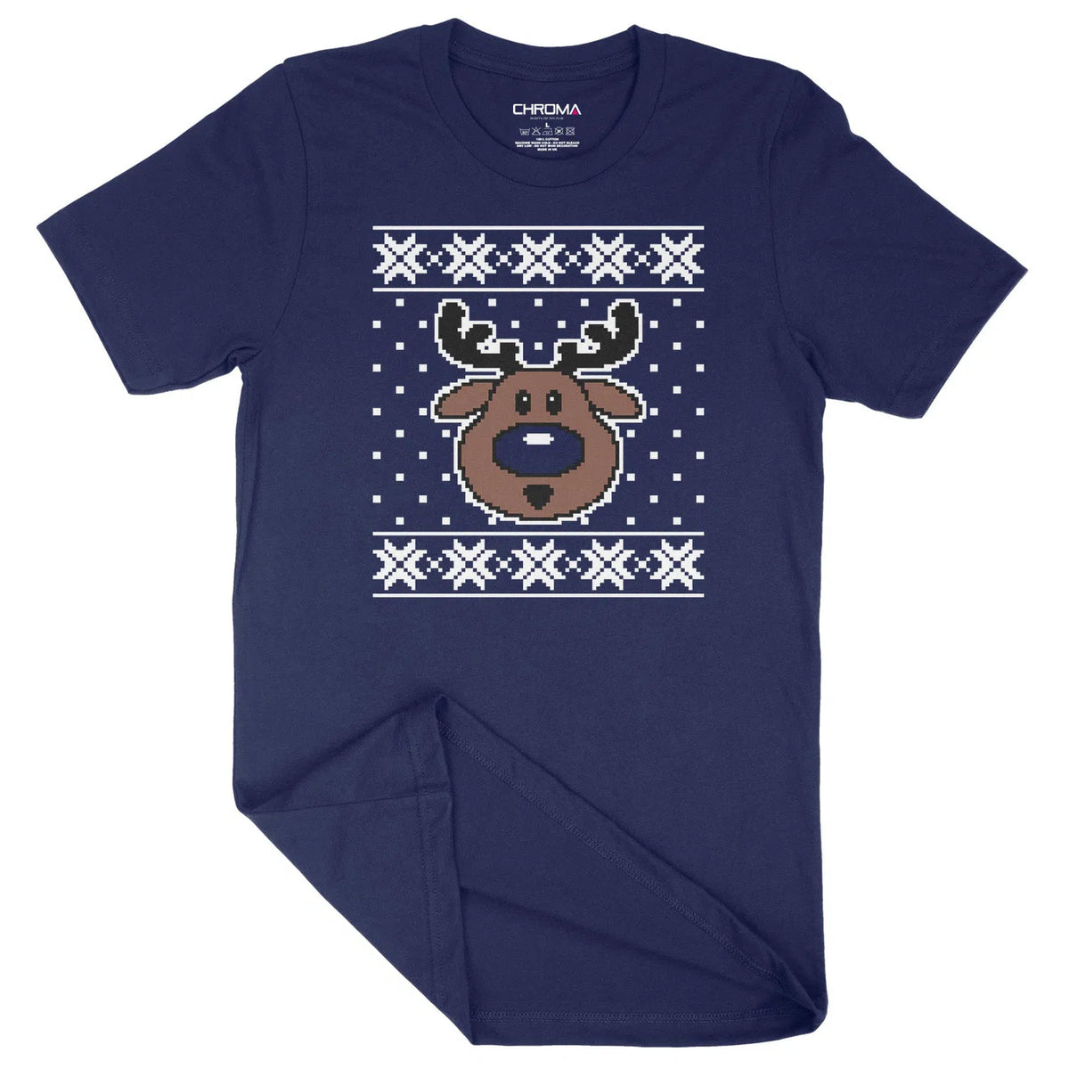 Rudolph Reindeer Festive Stitch | Unisex Christmas T-Shirt Chroma Clothing