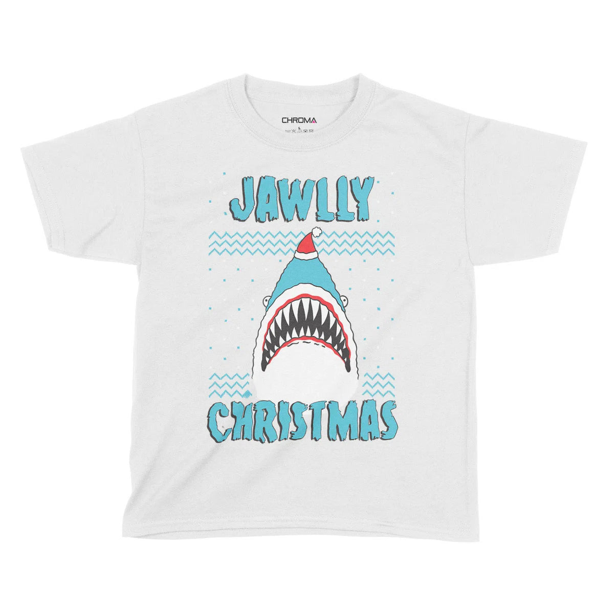 Jolly Christmas Festive Shark | Kids Christmas T-Shirt Chroma Clothing