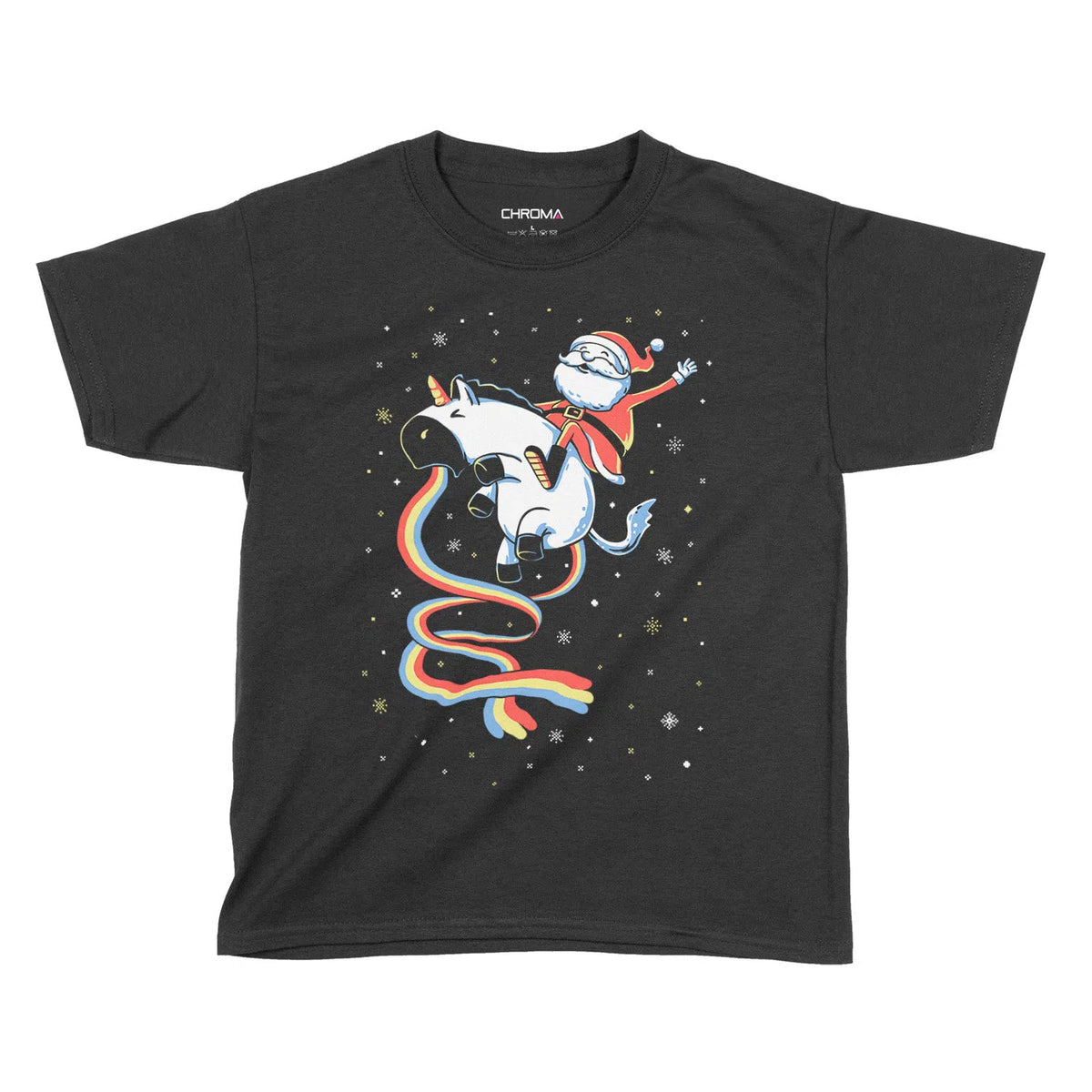 Santa Unicorn Festive | Kids Christmas T-Shirt Chroma Clothing