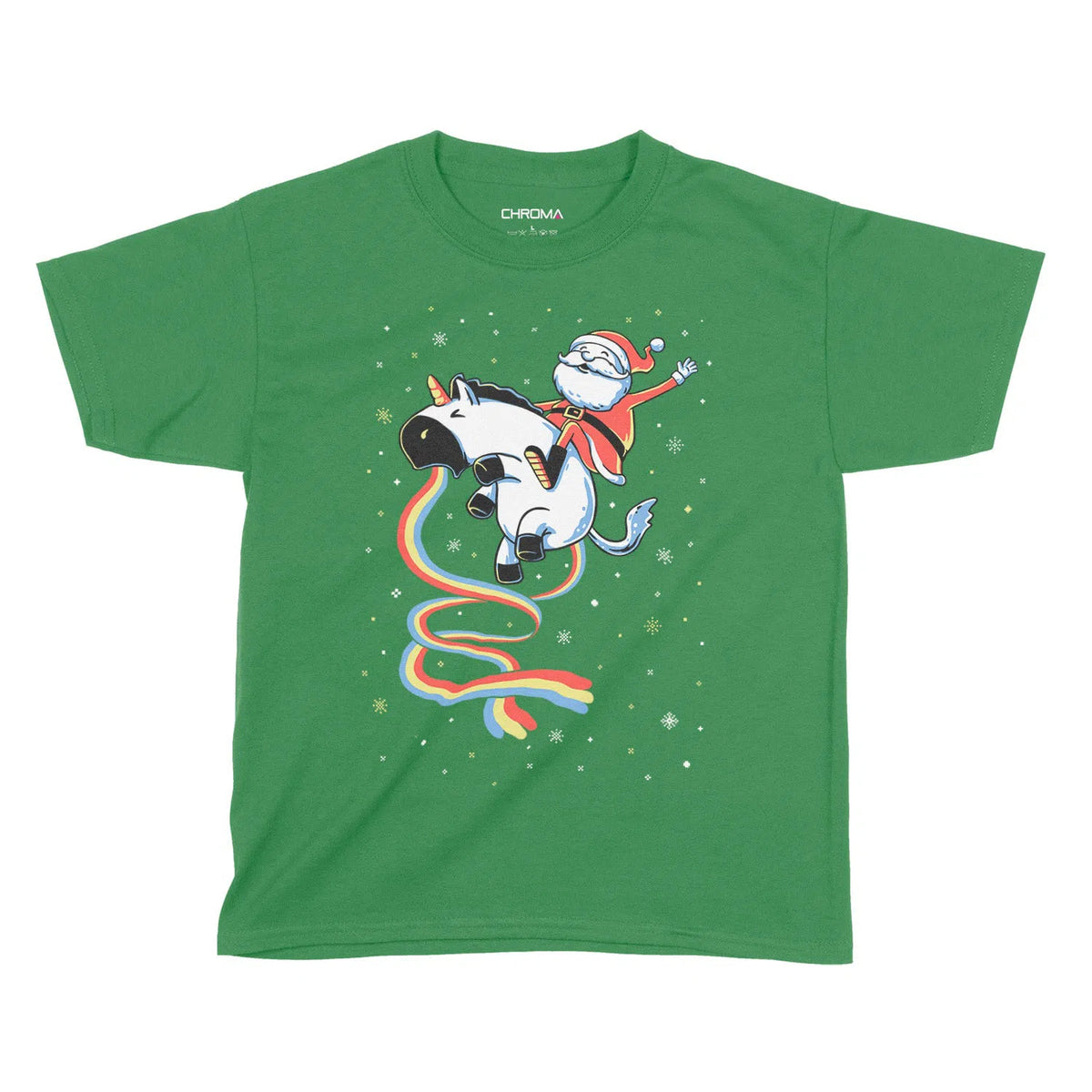 Santa Unicorn Festive | Kids Christmas T-Shirt Chroma Clothing