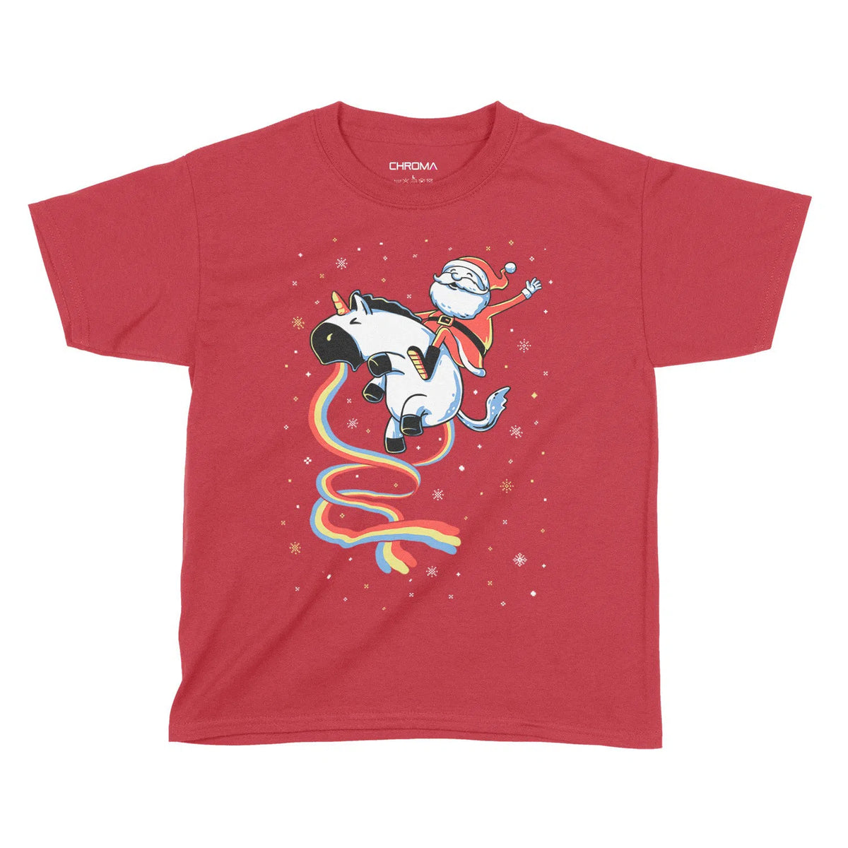 Santa Unicorn Festive | Kids Christmas T-Shirt Chroma Clothing