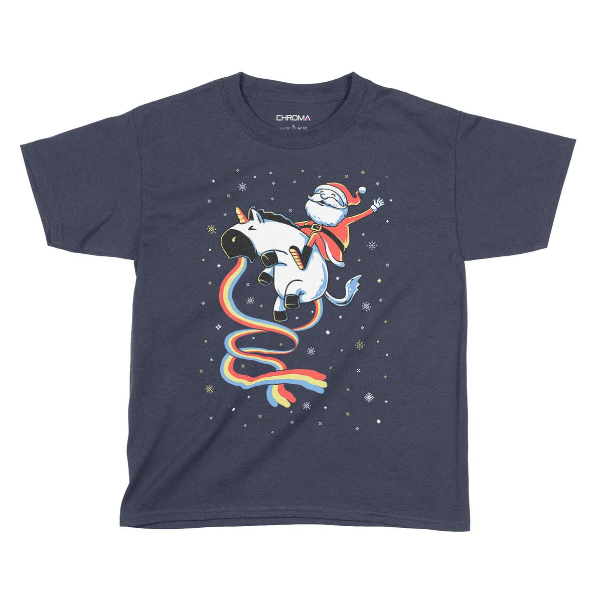 Santa Unicorn Festive | Kids Christmas T-Shirt Chroma Clothing