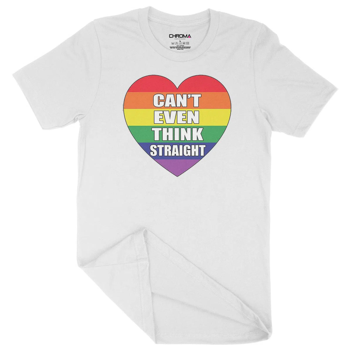Can't Think Straight LGBTQ | Unisex Adult T-Shirt Chroma Clothing