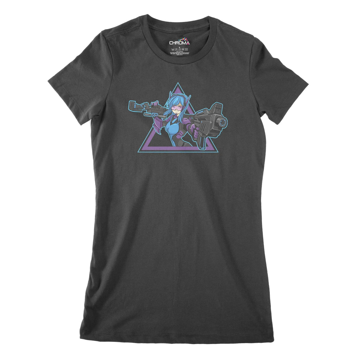 Anime Girl Cyberpunk Women's Classic Fitted T-Shirt | Premium QualityChroma Clothing