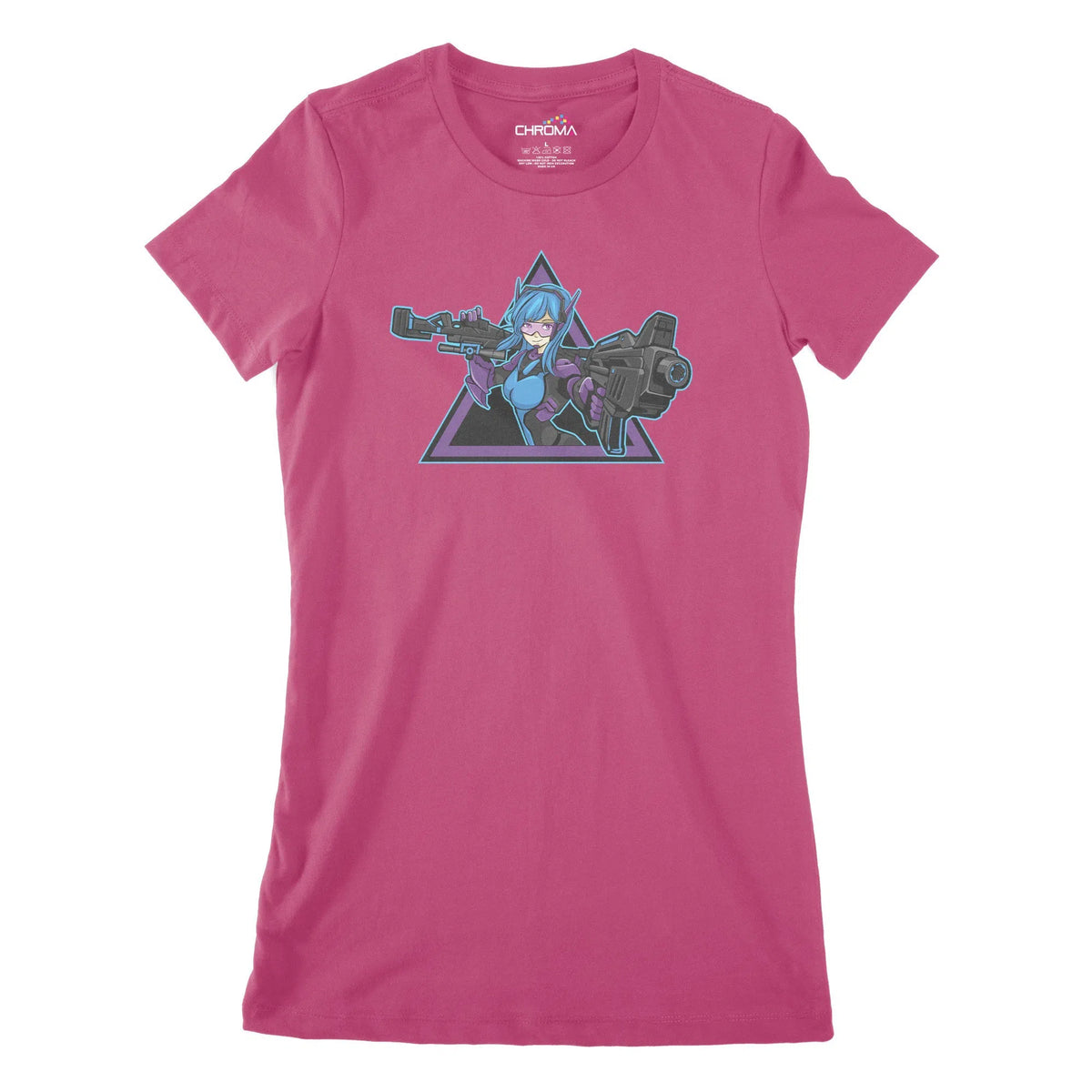 Anime Girl Cyberpunk Women's Classic Fitted T-Shirt | Premium QualityChroma Clothing