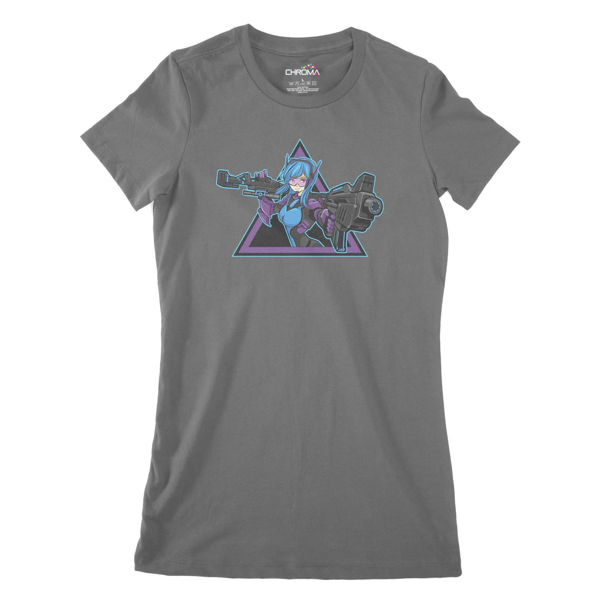 Anime Girl Cyberpunk Women's Classic Fitted T-Shirt | Premium QualityChroma Clothing