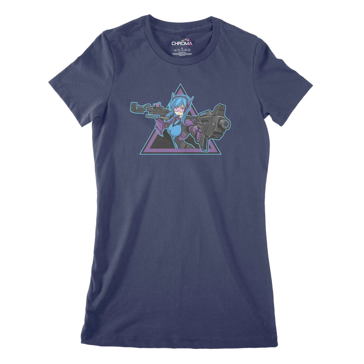Anime Girl Cyberpunk Women's Classic Fitted T-Shirt | Premium QualityChroma Clothing
