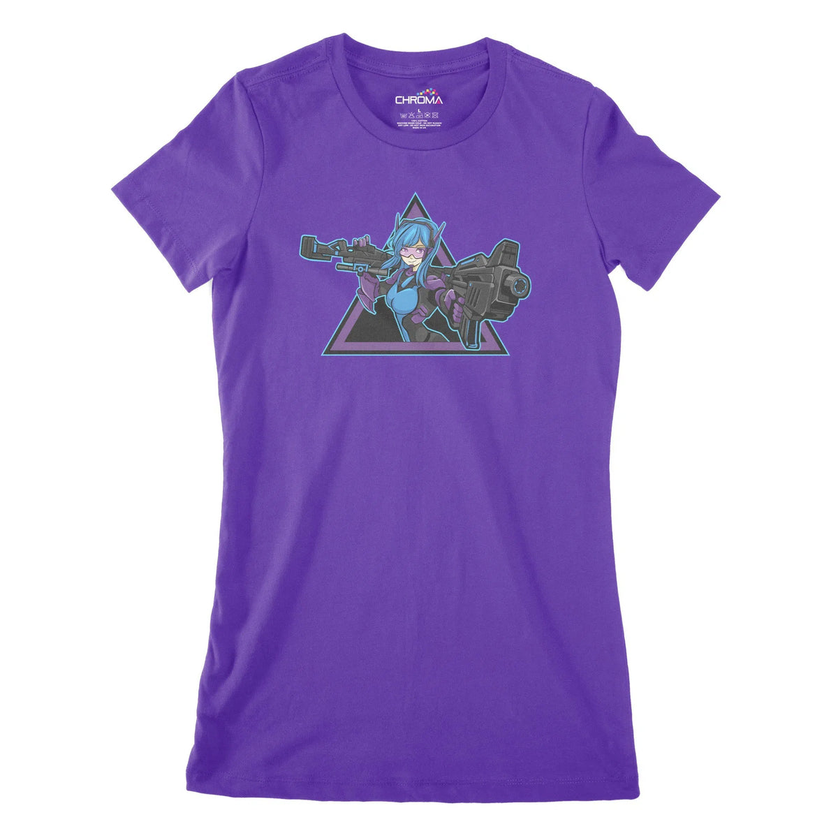 Anime Girl Cyberpunk Women's Classic Fitted T-Shirt | Premium QualityChroma Clothing