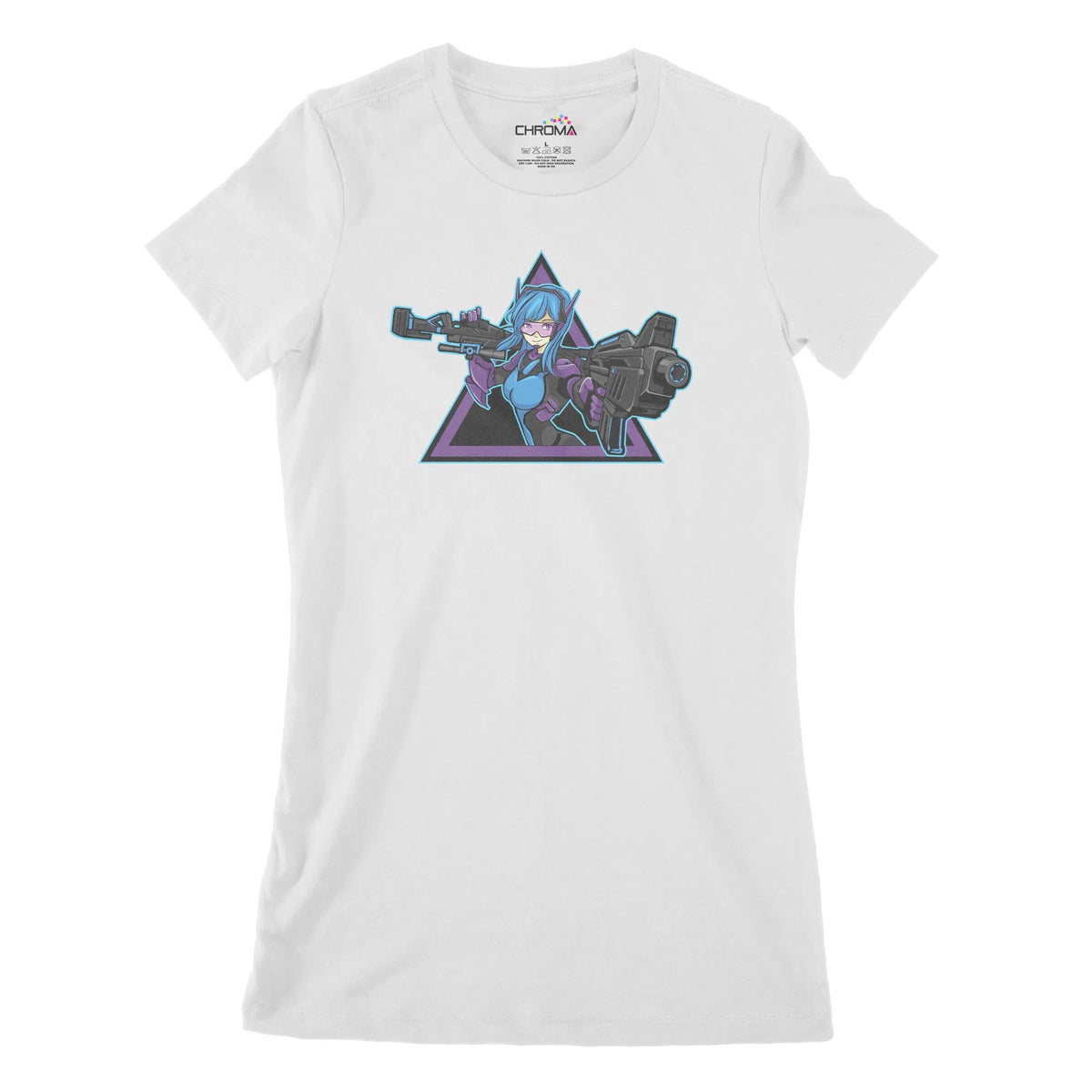 Anime Girl Cyberpunk Women's Classic Fitted T-Shirt | Premium QualityChroma Clothing