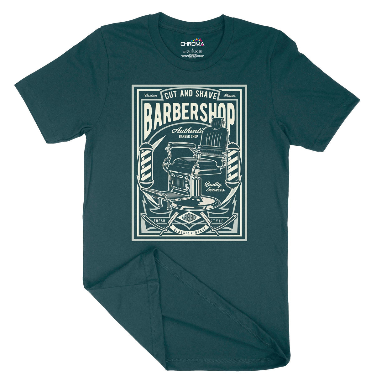 Barbershop Cut & Shave | Vintage Adult T-Shirt | Classic Vintage Cloth Chroma Clothing