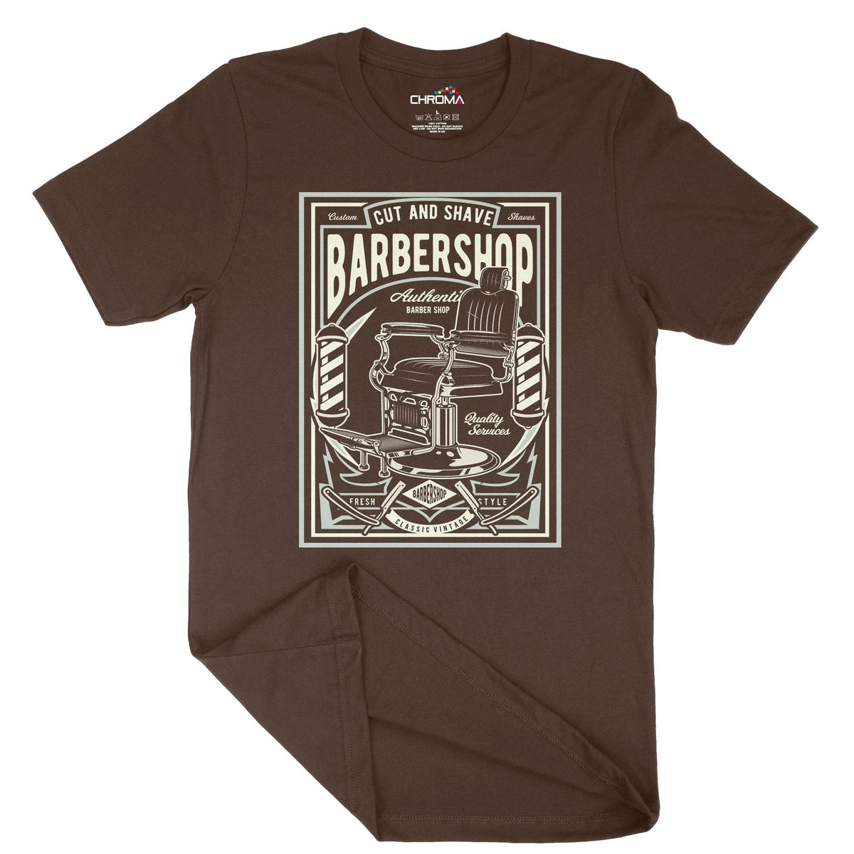 Barbershop Cut & Shave | Vintage Adult T-Shirt | Classic Vintage Cloth Chroma Clothing