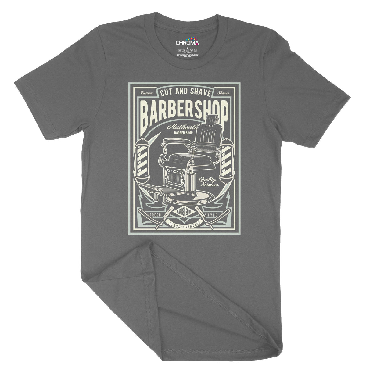 Barbershop Cut & Shave | Vintage Adult T-Shirt | Classic Vintage Cloth Chroma Clothing